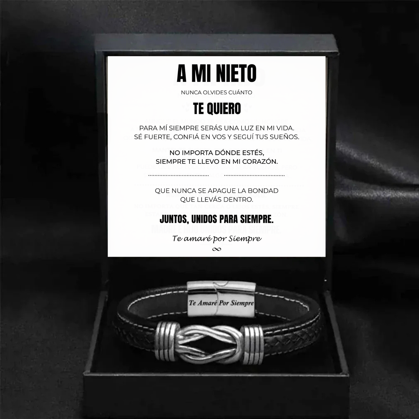 A MI NIETO | SIEMPRE UNIDOS | PULSERA DE CUERO
