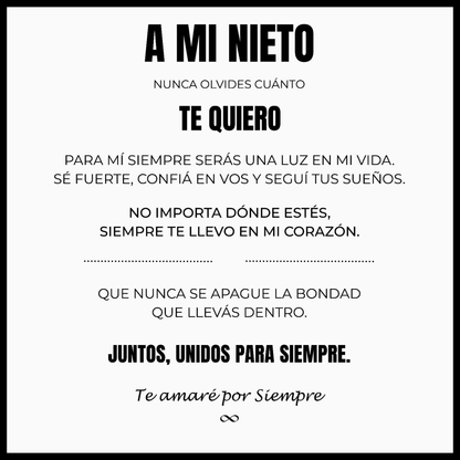 A MI NIETO | SIEMPRE UNIDOS | PULSERA DE CUERO