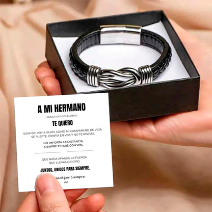 A MI HERMANO | SIEMPRE UNIDOS | PULSERA DE CUERO