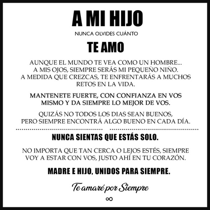 PARA  MI HIJO | SIEMPRE UNIDOS | PULSERA DE CUERO