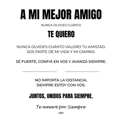 A MI MEJOR AMIGO | SIEMPRE UNIDOS | PULSERA DE CUERO