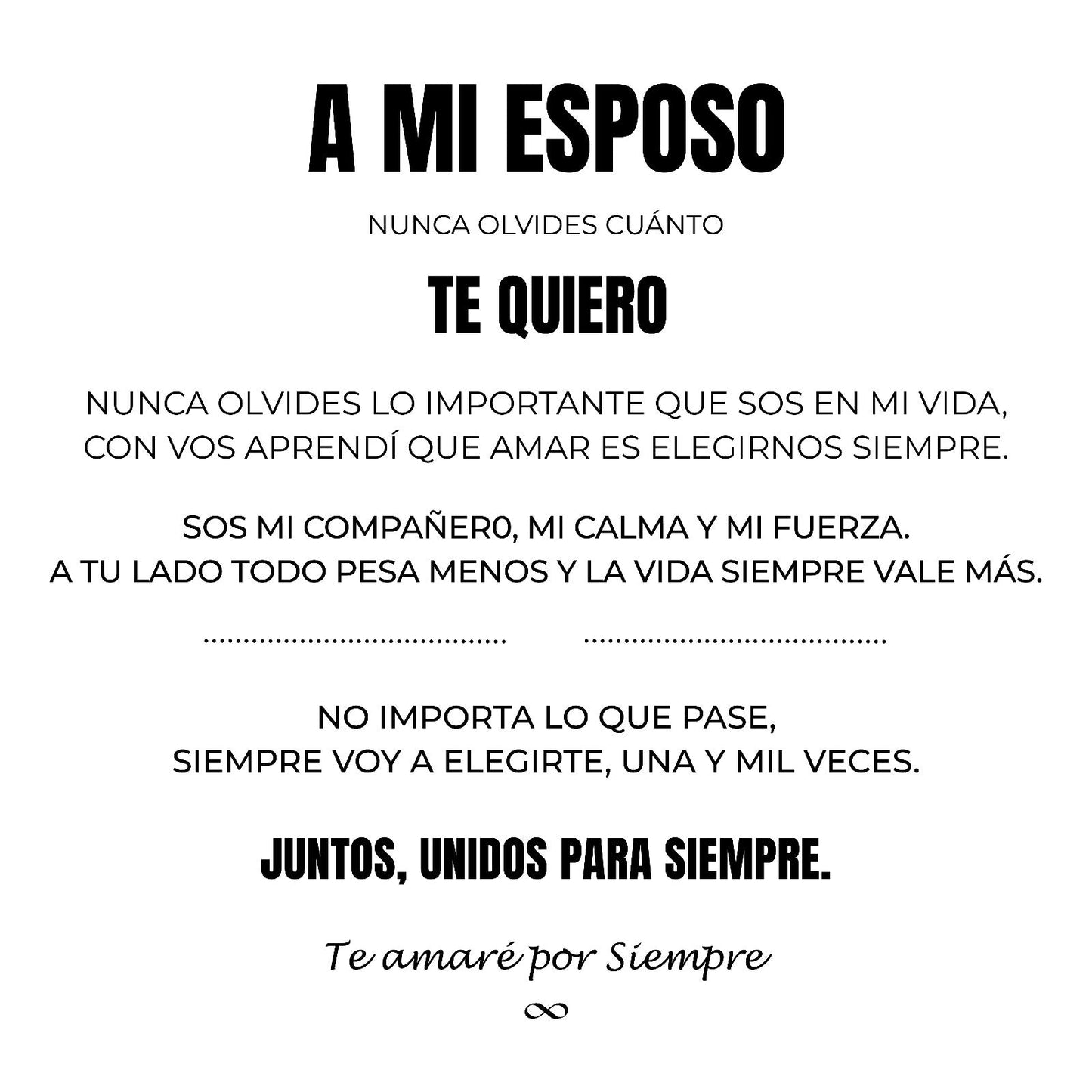 A MI ESPOSO | SIEMPRE UNIDOS | PULSERA DE CUERO