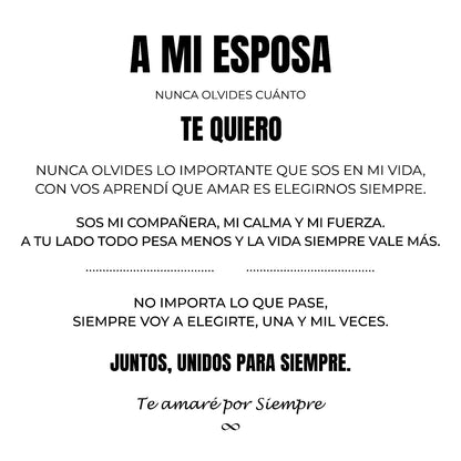 A MI ESPOSA | SIEMPRE UNIDOS | PULSERA CORAZON