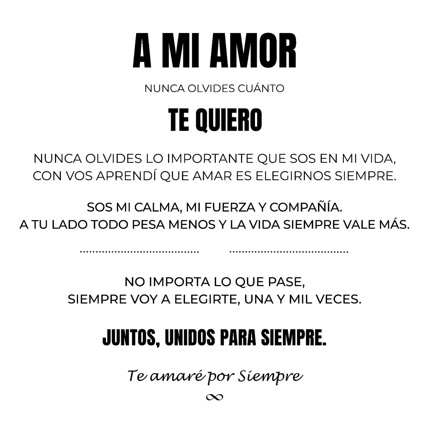 A MI AMOR | SIEMPRE UNIDOS | PULSERA