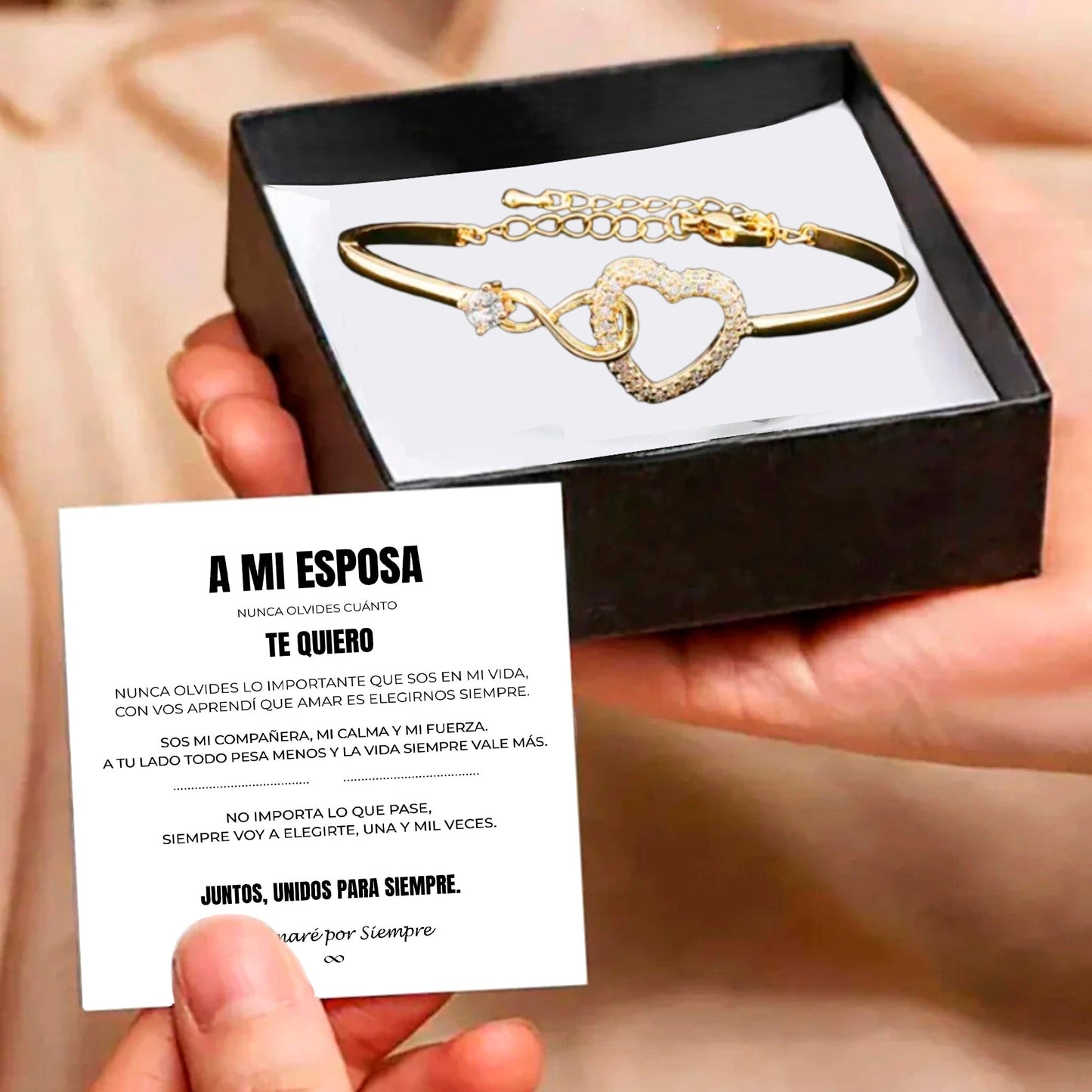A MI ESPOSA | SIEMPRE UNIDOS | PULSERA CORAZON