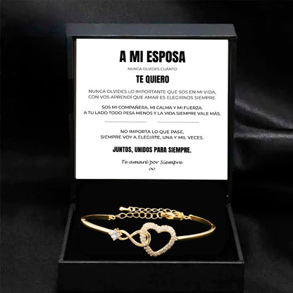 A MI ESPOSA | SIEMPRE UNIDOS | PULSERA CORAZON