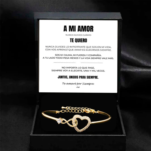 A MI AMOR | SIEMPRE UNIDOS | PULSERA CORAZON (mujer)